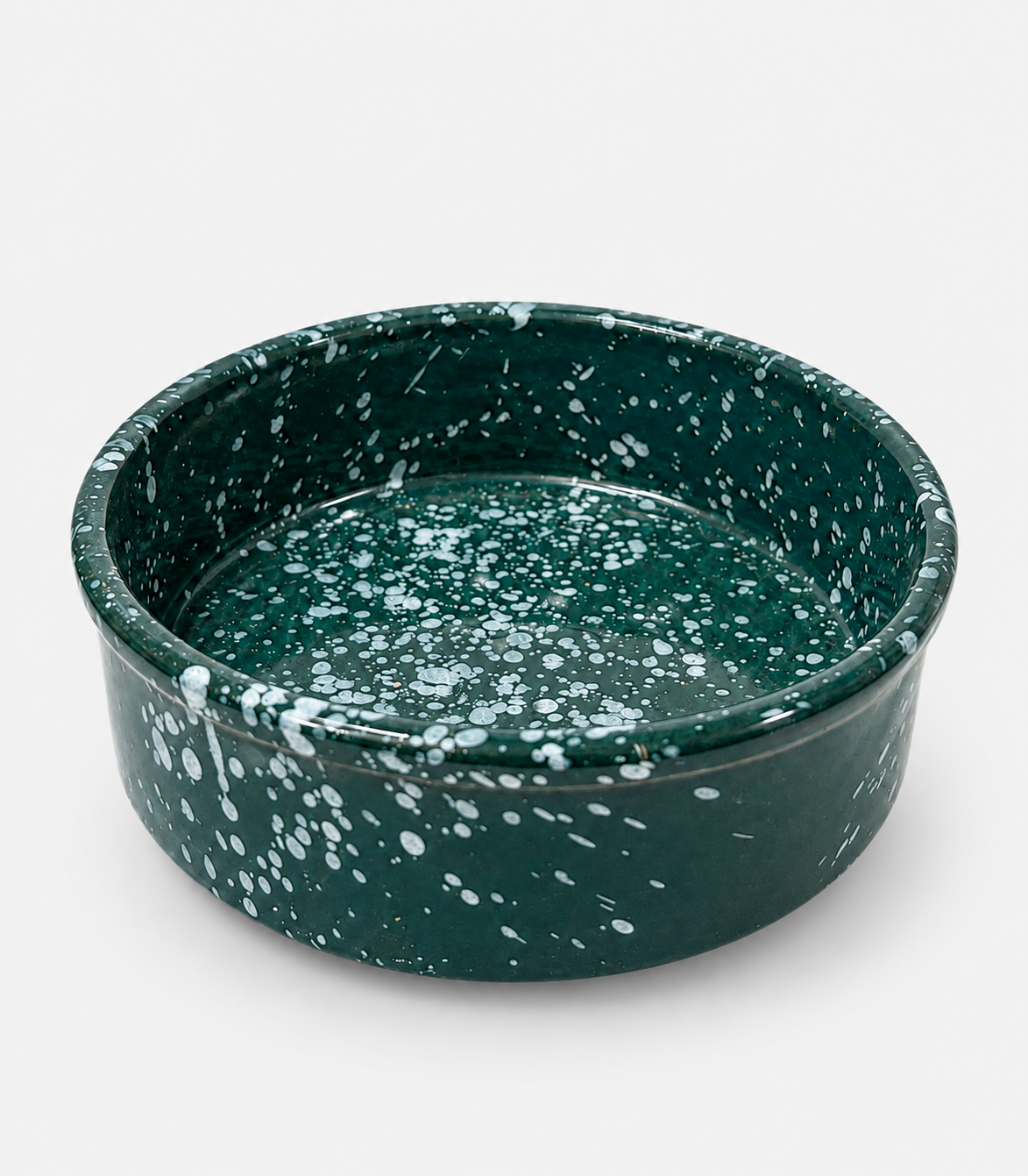 117 Speckled Deep Green Ceramic Bowl - Image 1