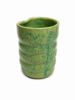 Green Speckled Ribbed Ceramic Tumbler - Image 3