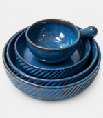 Blue Ceramic Serving & Bowl Set