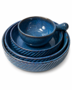 Blue Ceramic Serving & Bowl Set - Image 2