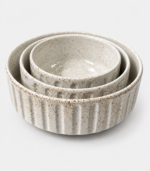 White Speckled Ceramic Bowl Set