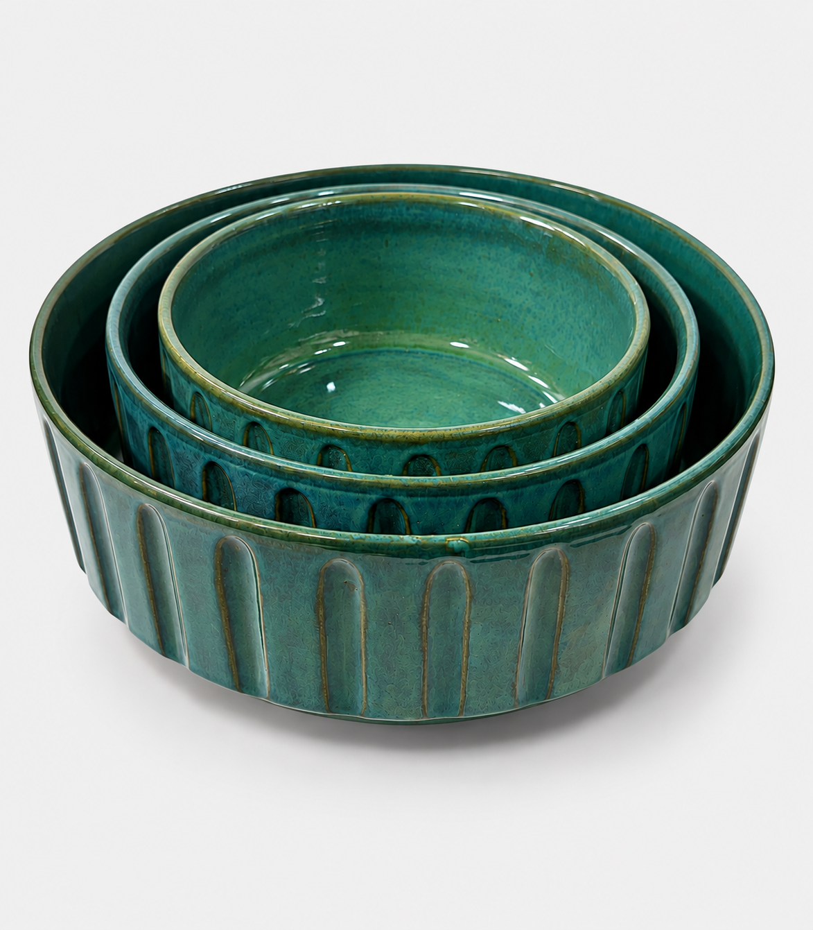 54 Teal Green Ceramic Bowl Set - Image 1