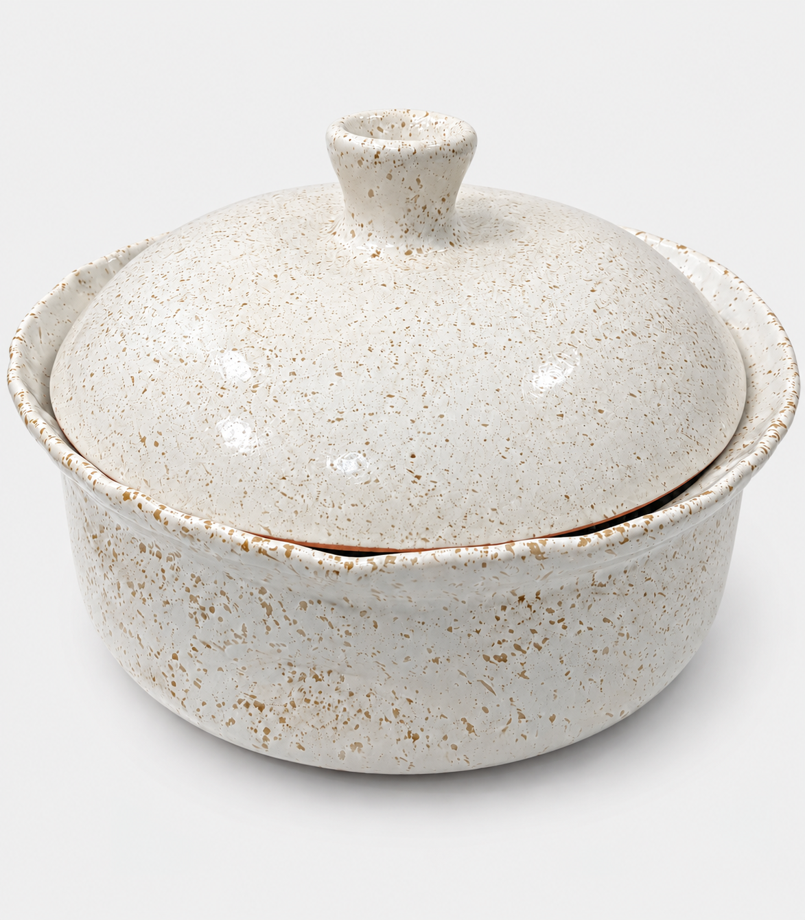 59 White Speckled Ceramic Casserole Dish - Image 1