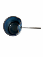 Blue Speckled Ceramic Tumbler with Stainless Steel Straw - Image 2