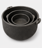 Black Ceramic Serving Bowl Set – 3 Pieces
