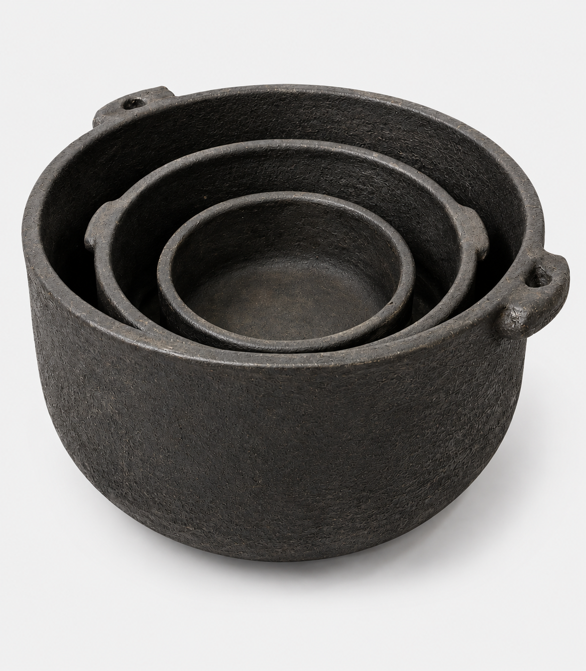 66 Black Ceramic Serving Bowl Set – 3 Pieces - Image 1