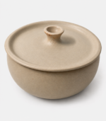 Classic Beige Ceramic Lidded Bowl