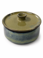 Olive Green Ceramic Lidded Bowl Set – 2 Pieces - Image 2