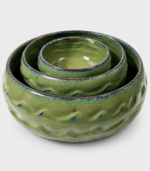 Olive Green Nested Ceramic Bowl Set