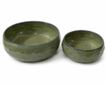 Olive Green Nested Ceramic Bowl Set - Image 2