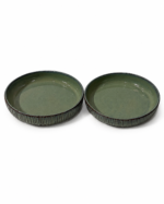 Olive Green Fluted Ceramic Bowl Set - Image 2