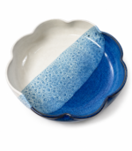 Blue & Cream Bloom Ceramic Serving Bowl - Image 2