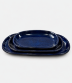 Navy Blue Ceramic Serving Platter Set